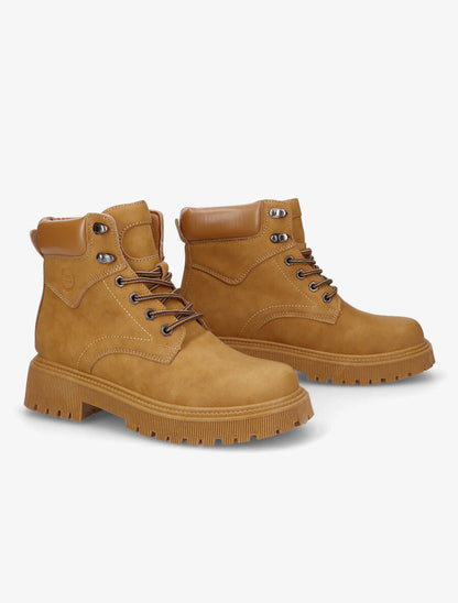 Boots crantées en suédine - Camel - 4