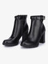 Bottines ajourées à talons et bride à boucle - Noir - 5