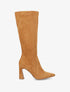 Bottes en suédine et talon haut - Camel - 1