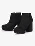 Bottines suédées à talon et plateforme - Noir - 1