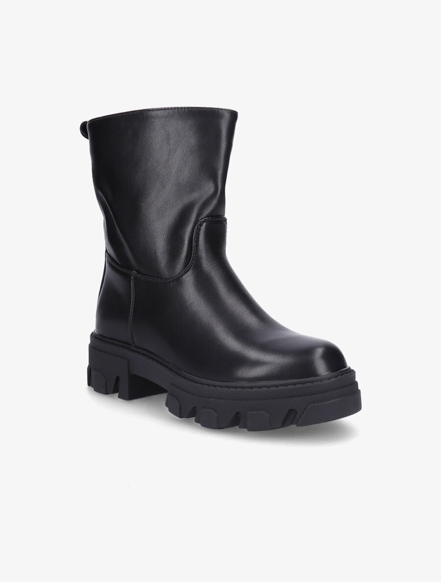 Bottines à plateformes crantées et intérieurs fourrés - Noir - 2
