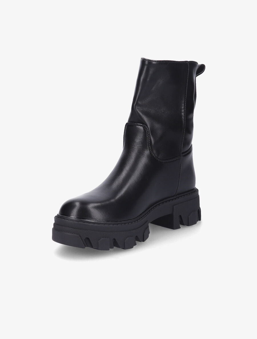 Bottines à plateformes crantées et intérieurs fourrés - Noir - 3