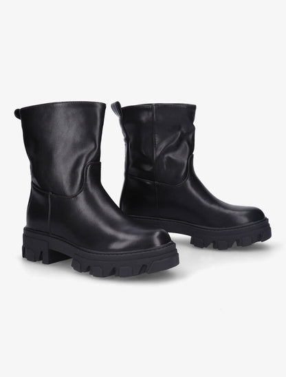 Bottines à plateformes crantées et intérieurs fourrés - Noir - 4