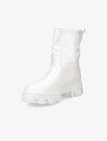 Bottines à plateformes crantées et intérieurs fourrés - Blanc - 3