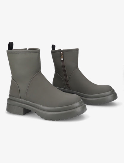 Bottines fourrées à zip - Kaki - 4
