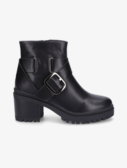 Bottines à boucle et sangle épaisse - Noir - 1