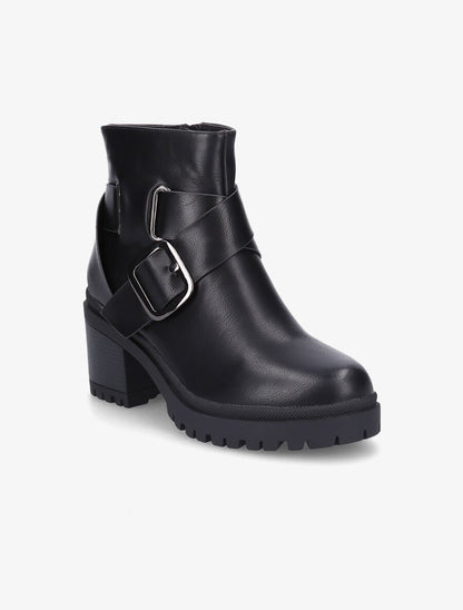 Bottines à boucle et sangle épaisse - Noir - 2