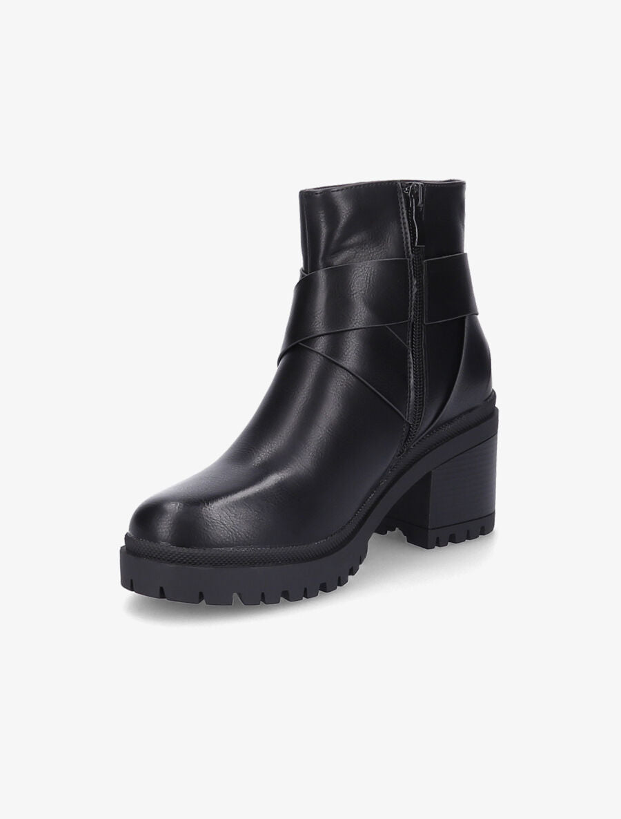 Bottines à boucle et sangle épaisse - Noir - 3
