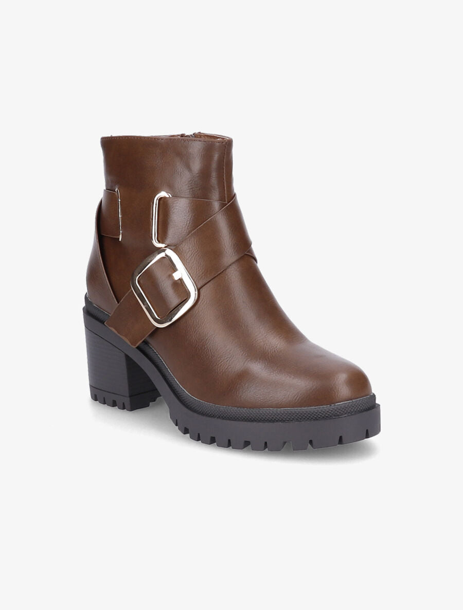 Bottines à boucle et sangle épaisse - Taupe - 2