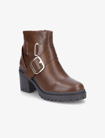 Bottines à boucle et sangle épaisse - Taupe - 2
