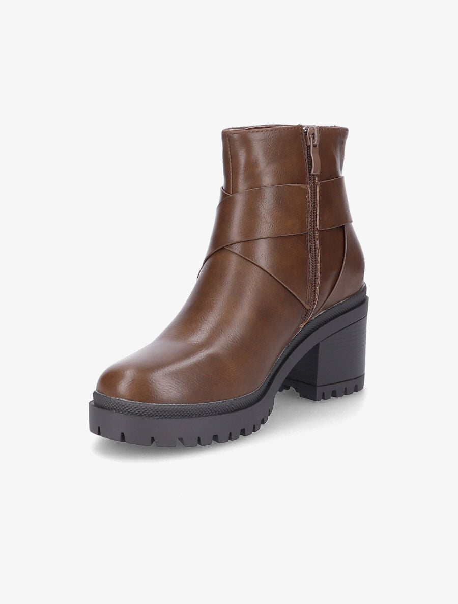 Bottines à boucle et sangle épaisse - Taupe - 3