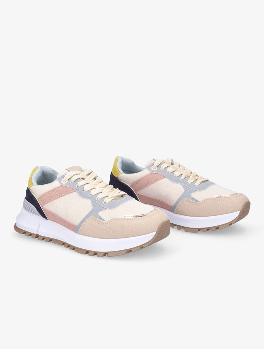 Running en suédine - Rose/beige - 4
