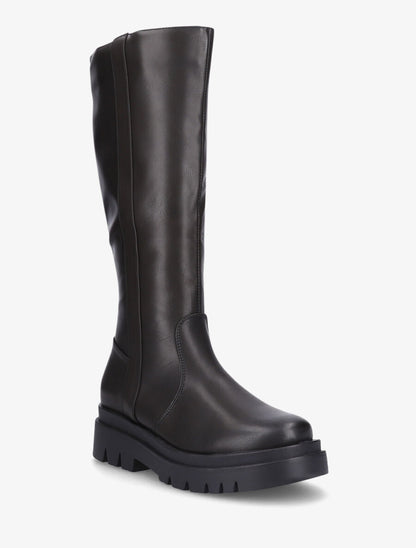 Bottes en simili à semelle crantée - Noir - 2