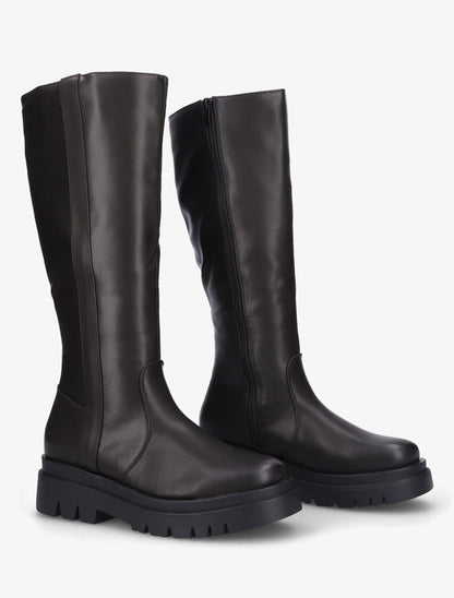 Bottes en simili à semelle crantée - Noir - 4