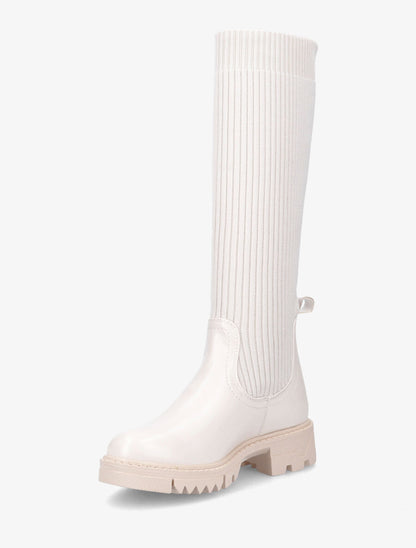 Bottes style chaussettes à semelles crantées - Beige - 3