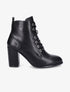 Bottines à lacets en simili - Noir - 5