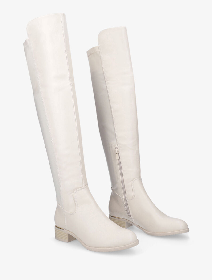 Cuissardes bi-matière simili et gomme - Beige - 5