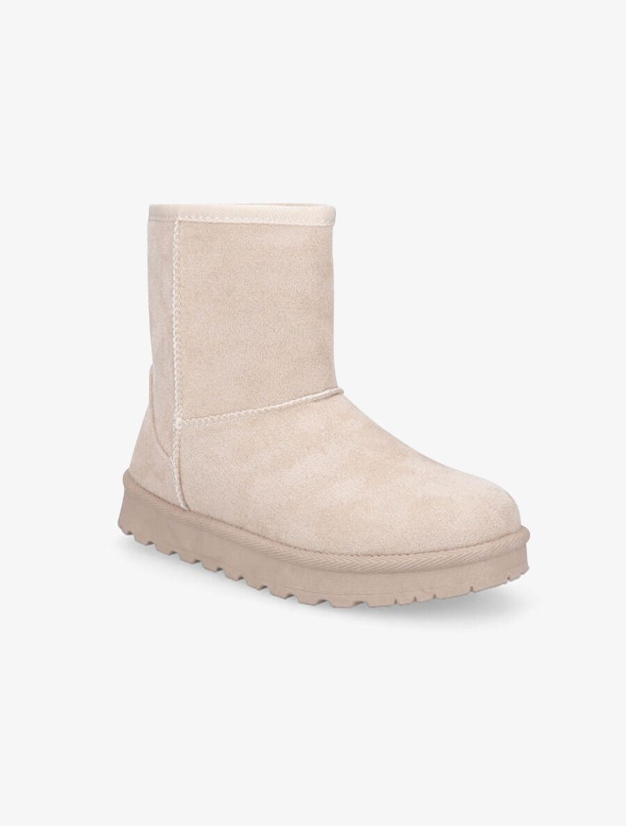 Boots fourrées en suédine - Beige - 2