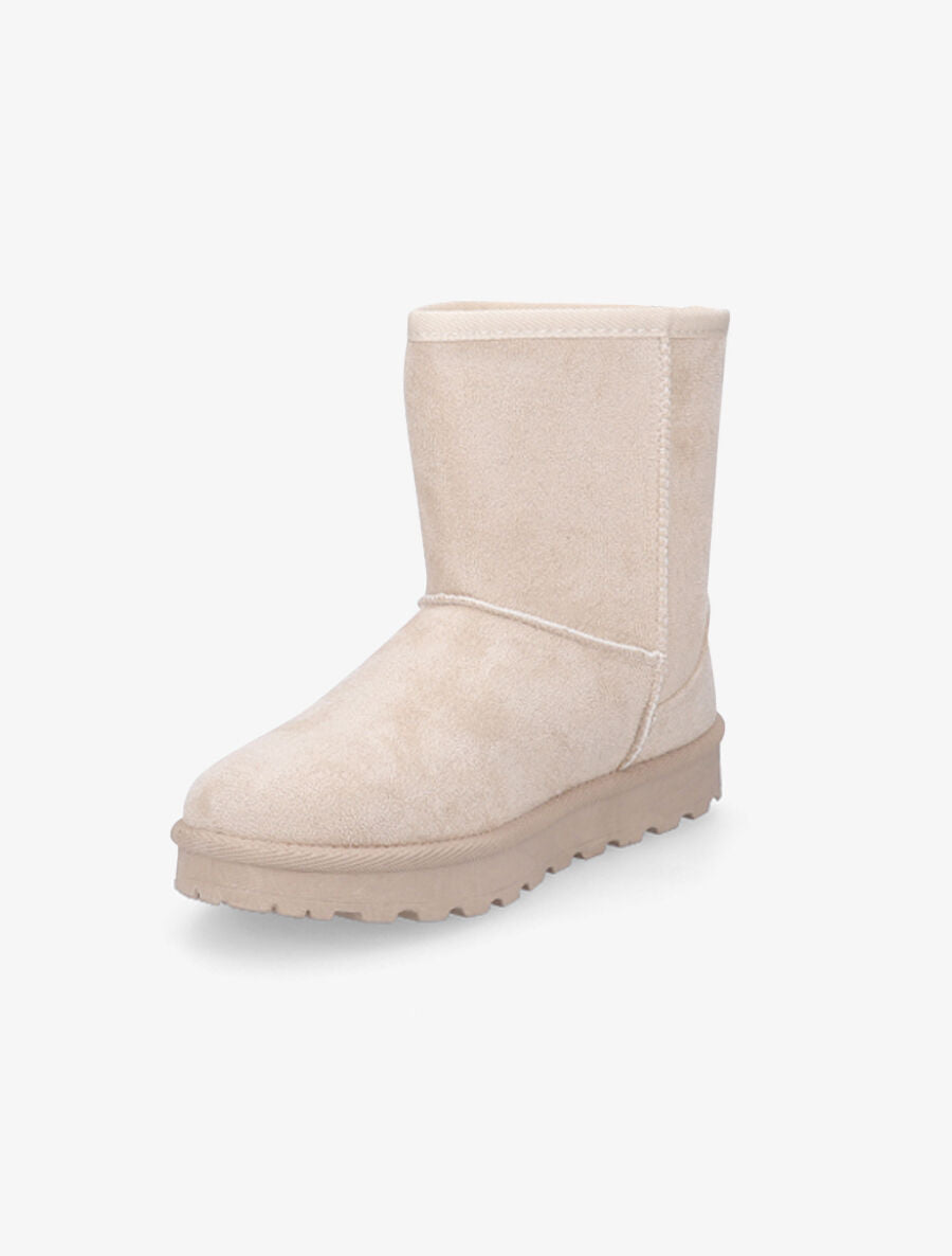 Boots fourrées en suédine - Beige - 3