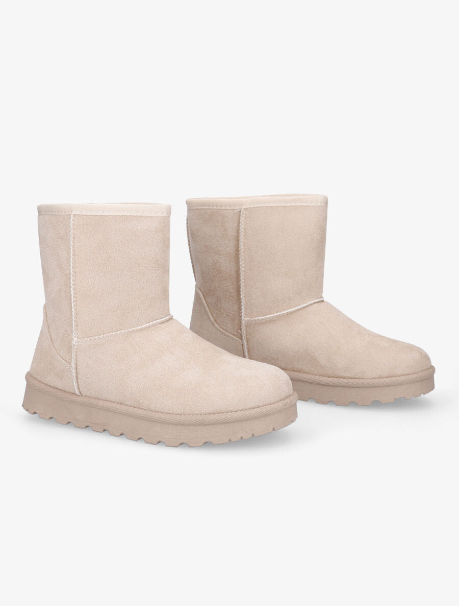 Boots fourrées en suédine - Beige - 4
