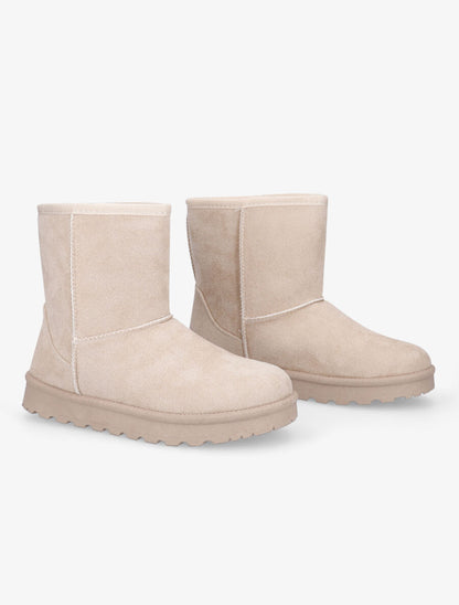 Boots fourrées en suédine - Beige - 4