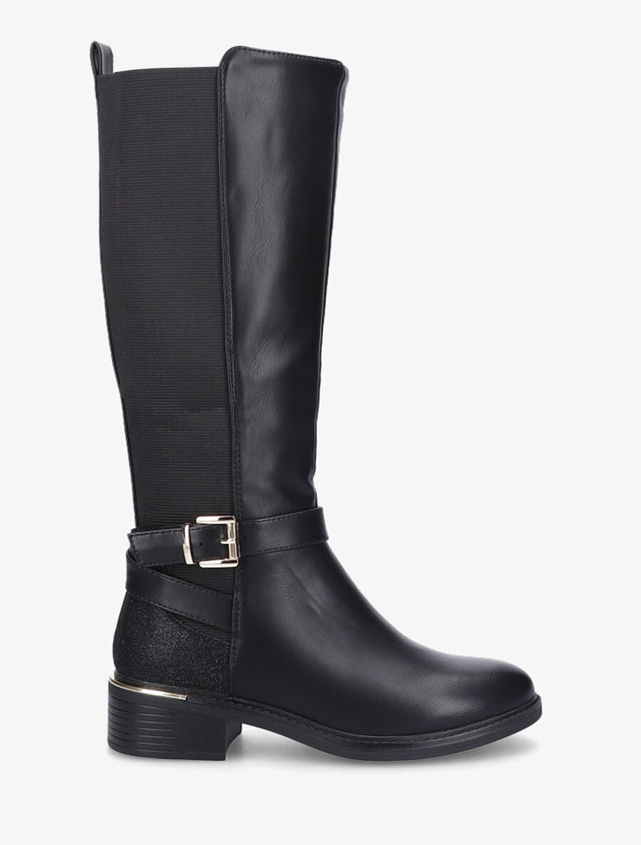 Bottes élastiquées à contrefort pailleté - Noir - 5