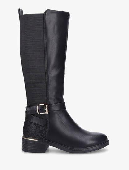 Bottes élastiquées à contrefort pailleté - Noir - 5