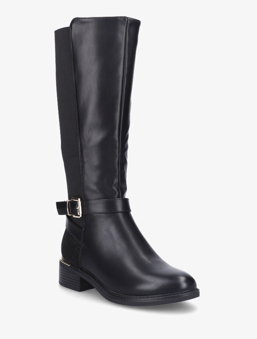 Bottes élastiquées à contrefort pailleté - Noir - 2
