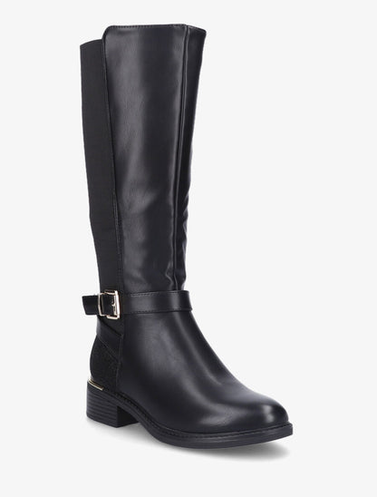 Bottes élastiquées à contrefort pailleté - Noir - 2