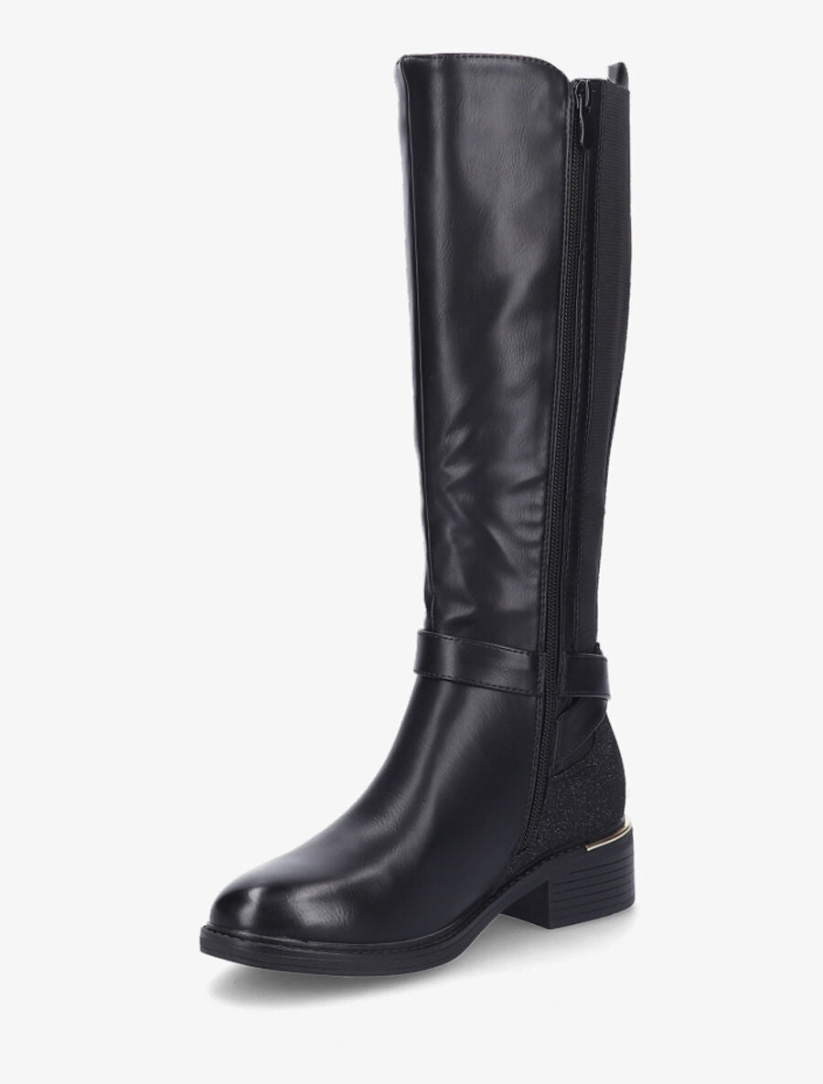 Bottes élastiquées à contrefort pailleté - Noir - 3