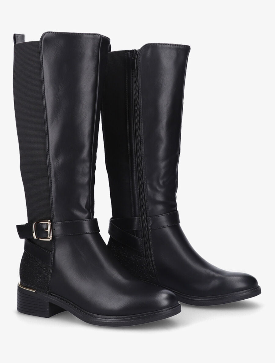 Bottes élastiquées à contrefort pailleté - Noir - 4