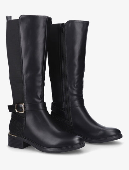 Bottes élastiquées à contrefort pailleté - Noir - 4