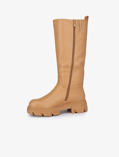 Bottes classiques en simili - Caramel - 3