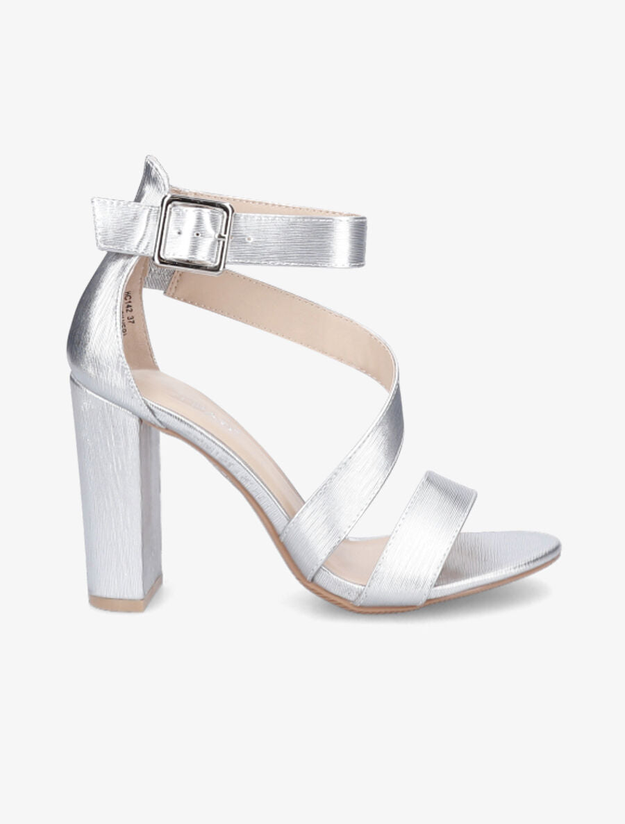 Sandales à talons et brides - Argent - 1