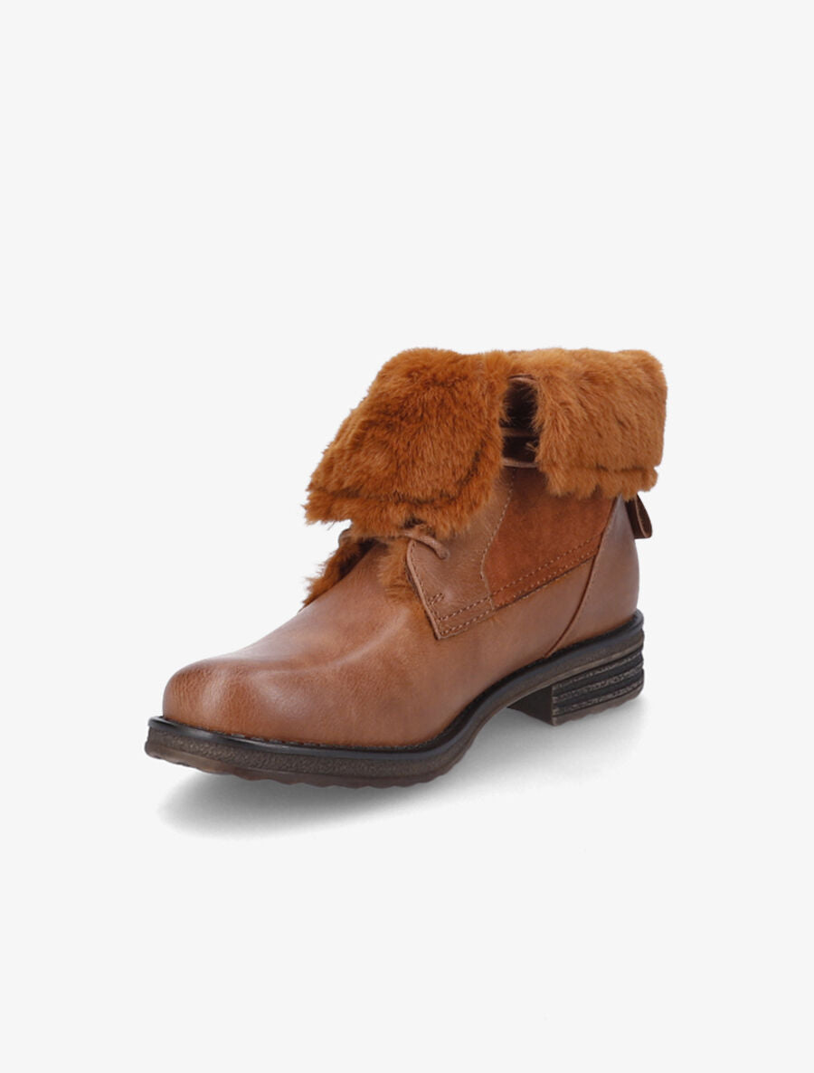Bottines à chevilles fourrées à revers - Camel - 3