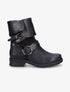 Bottines à revers effet croco - Noir - 1