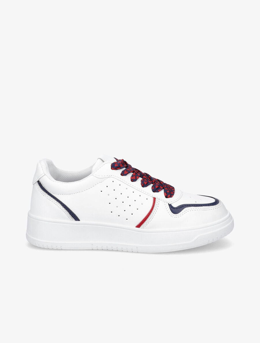 Sneakers à lacets imprimé interchangeables - Marine - 5