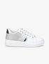 Sneakers en simili et suédine et bandes irisées - Argent - 1