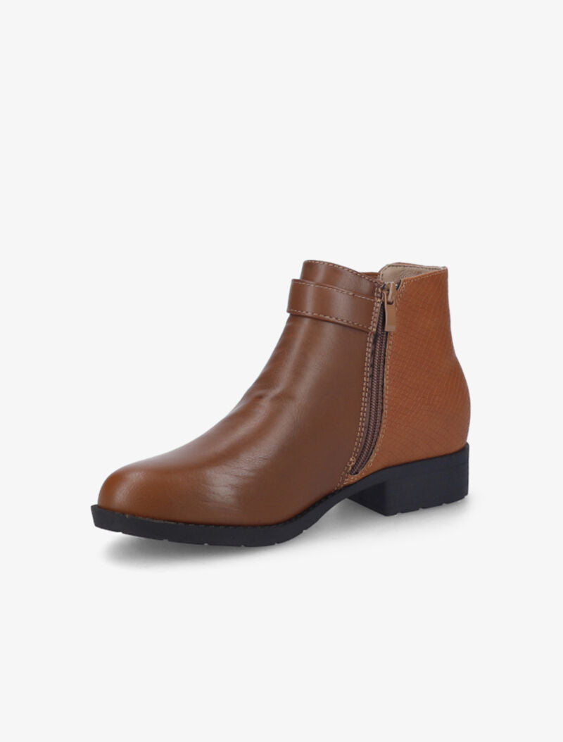 Bottines à contrefort effet écailles - Camel - 4