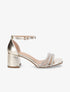 Sandales mi-hautes à strass - Or - 1