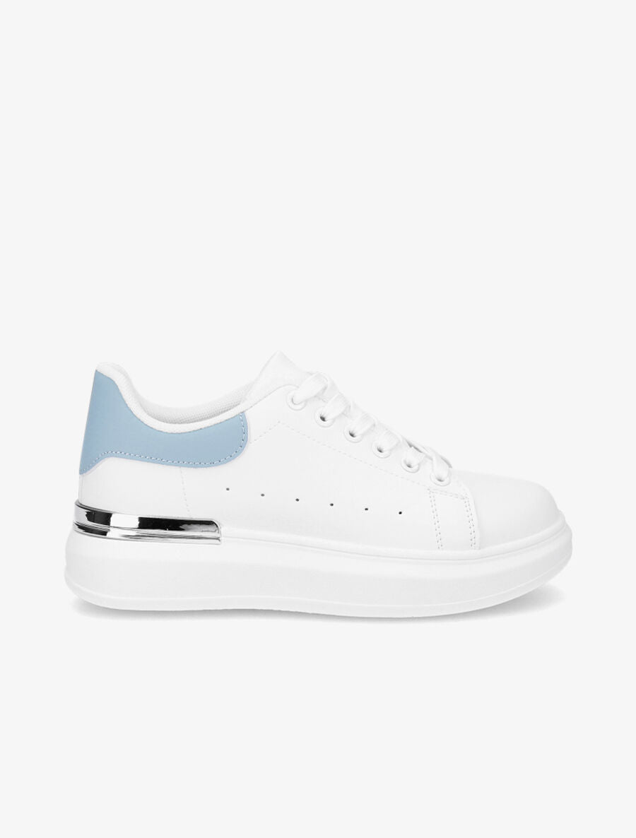 Baskets en simili à détail métallique - Bleu - 5