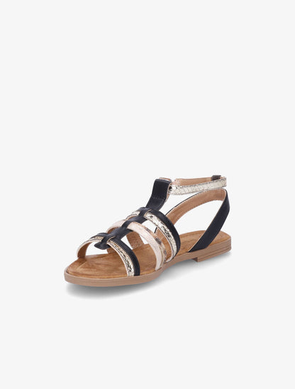 Nu-pieds en simili à multi brides - Noir - 3