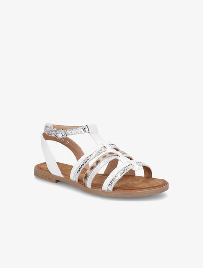 Nu-pieds en simili à multi brides - Blanc - 3