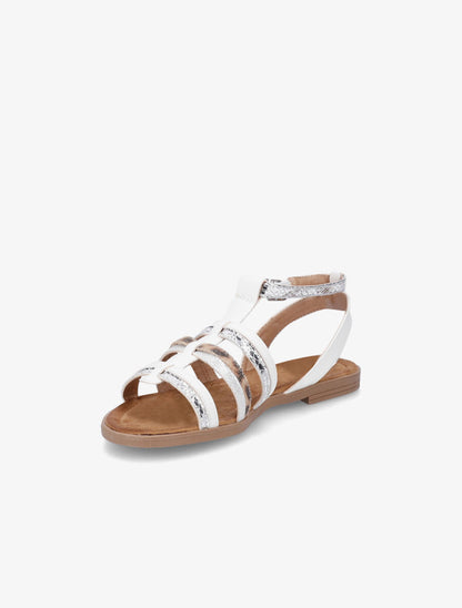 Nu-pieds en simili à multi brides - Blanc - 4