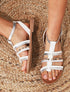 Nu-pieds en simili à multi brides - Blanc - 1