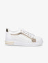 Sneakers en simili perforés à bandes pailletées - Or - 5