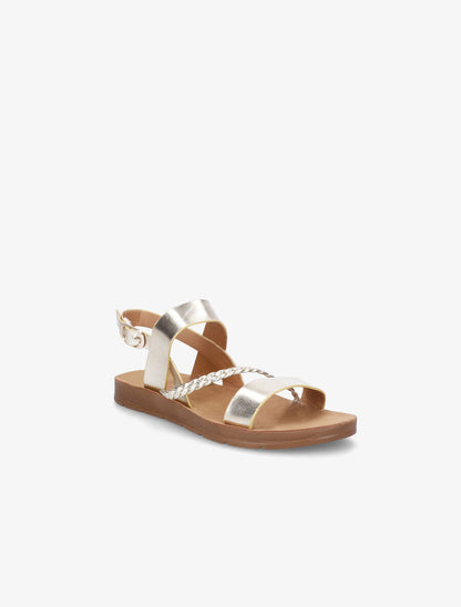 Nu-pieds à tresse en simili - Or - 2