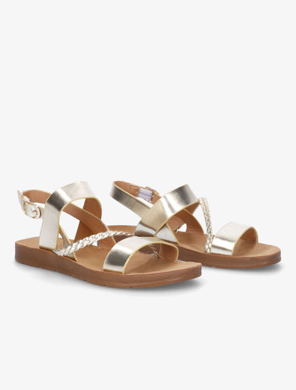 Nu-pieds à tresse en simili - Or - 4