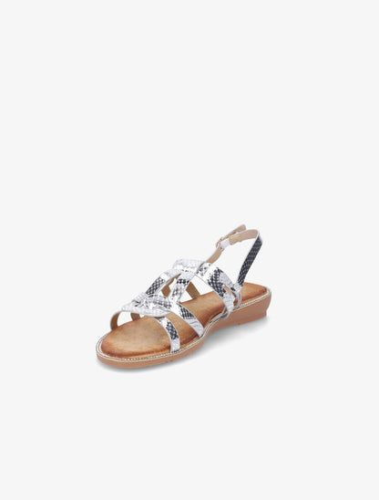 Nu-pieds à semelle ornée de strass - Argent - 3