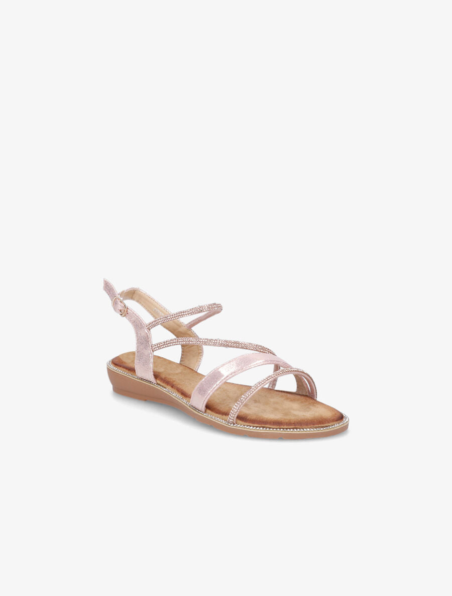 Nu-pieds en simili à strass - Rose gold - 2